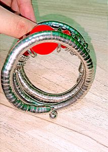 Red Bead Bangle Bracelet