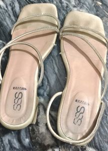 Shimmer Strap Satin Heels