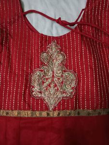 Red Anarkali Set With Dupatta