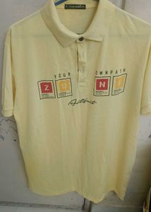 Yellow Graphic Print Polo T-Shirt