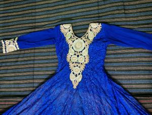 Blue Embroidered Anarkali Dress