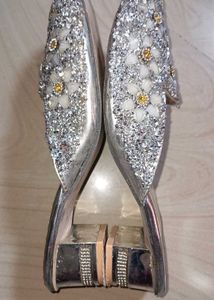 Sparkly Silver Flats