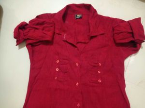 Red Button-Down Shirt