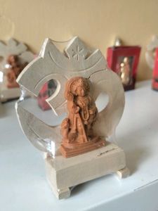Wooden Lord Murugan Statue with Om