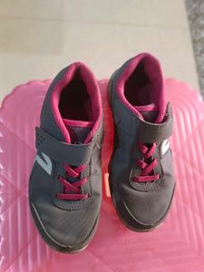 Gray & Pink Kids Sneakers