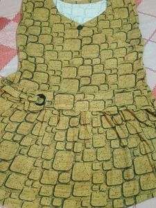 Girls Yellow Patterned Dress