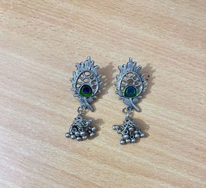 Krishna Inspired oxidised Silver Jewelry Set