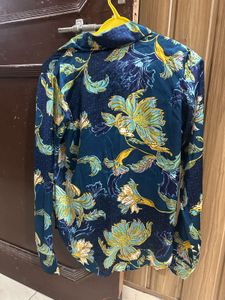 Floral satin shirt