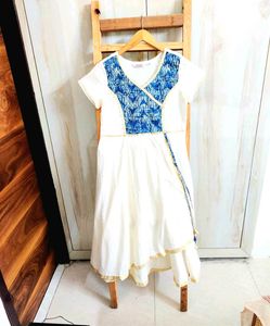 Offwhite Cotton Long Kurti Bust Si,e-30-32