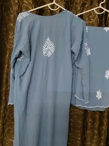 Cutwork Lucknowi Plazopair
