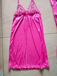 Pink Satin Lingerie Set
