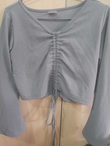 Grey Knot Top