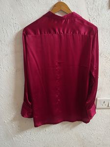 Burgundy Satin Shirt