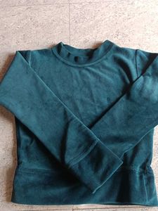 Teal Velvet Mock Neck Top