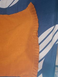 Orange Bell Sleeve Blouse