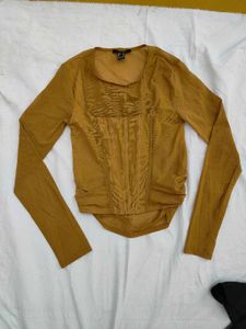 Forever 21 Sheer Corset-Style Crop Top