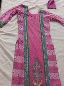 Pink jaipuri Embroidered Kurta
