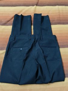 John Player Charcoal Black Viscose Formal Trouser