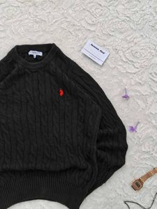 U.S POLO ASSN. Black Cable Knit Sweater