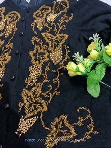 💥Sale💥Only For 24 Hrs.🔥Embroidery Woolen Black