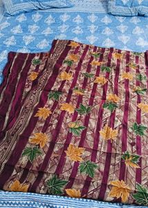 Maroon &amp; Maple Leaf Kurta With Dupatta