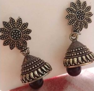 Flower Jhumka Earrings