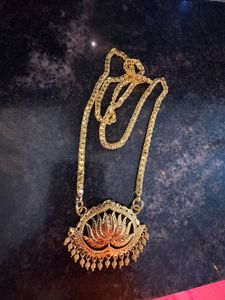 Gold  Covering-Lotus Pendant Necklace