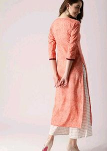 Embroidered Sharbati (Pastel Orange) Kurta