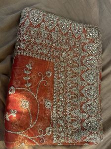 Red Embellished Saree