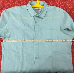 Celio Light Green Premium Linen Long Sleeve Shirt