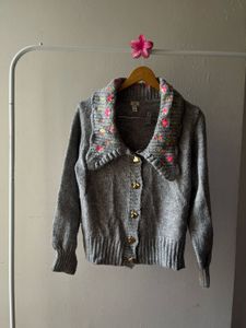 RIVER ISLAND Peter Pan Collar Knitted Cardigan