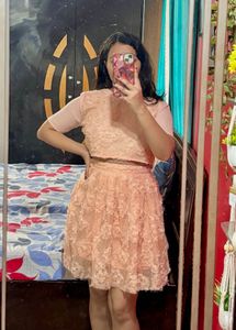Peach Lace Floral Co-Ord Set | Super Cute