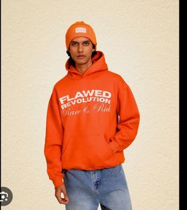 Orange Graphic winter Hoodie
