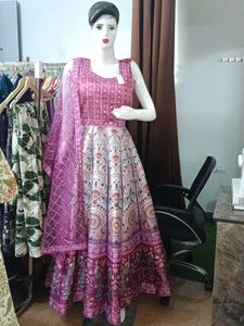 SILK WEDDING GOWN WITH DUPATTA