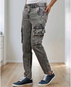 ✨ Brand New Full Length Stone Wash Cargo Jeans