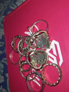 Silver &amp; Black Statement Ring Set