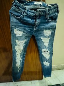Ripped Blue Jeans 27 size