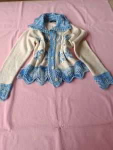 Floral Knit Christmas Cardigan