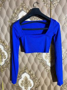 Blue Long Sleeve Top