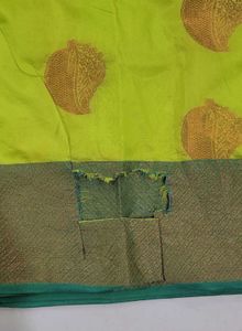 Lime Green &amp; Gold Saree