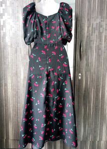 Cherry Print Midi Dress