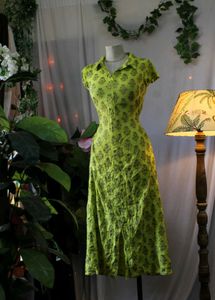Green Floral Midi Dress