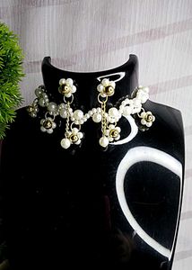 Korean Inspired Pearl Choker & Earrings