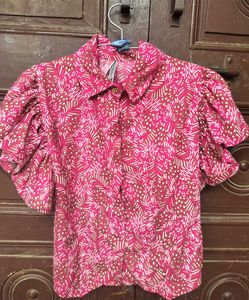 Vintage Pink Patterned Blouse