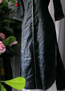 Luxury Brand AMPM Black Embroidered Kurti