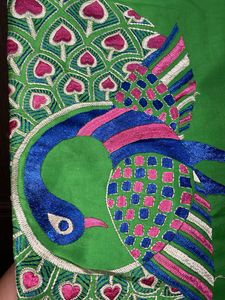 Beautiful Peacock Embroidery Saree