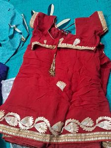 Red &amp; Gold Embroidered Dress
