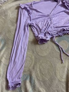 Lilac Ruffle Detail Top