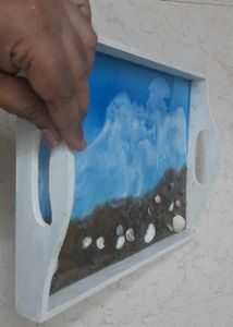 Resin Coffee Table Tray Ocean Theme
