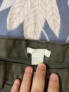 H&amp;m Olive Green Denim Shorts